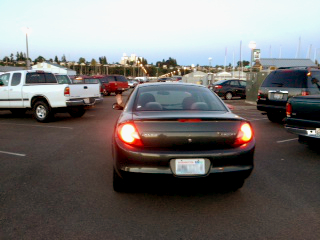 Dodge Neon driving away